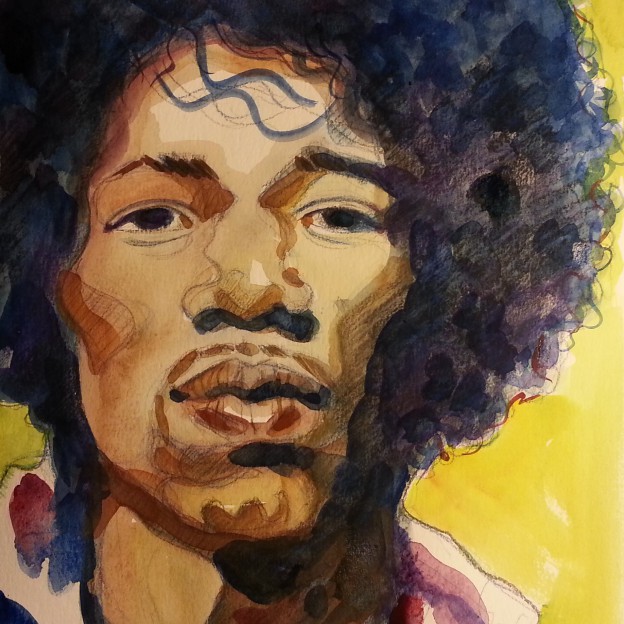 Jimi Hendrix Watercolour